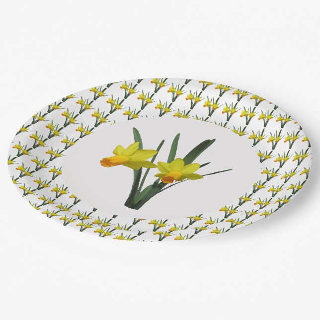 Paper Plate - Daffodils (Angled)