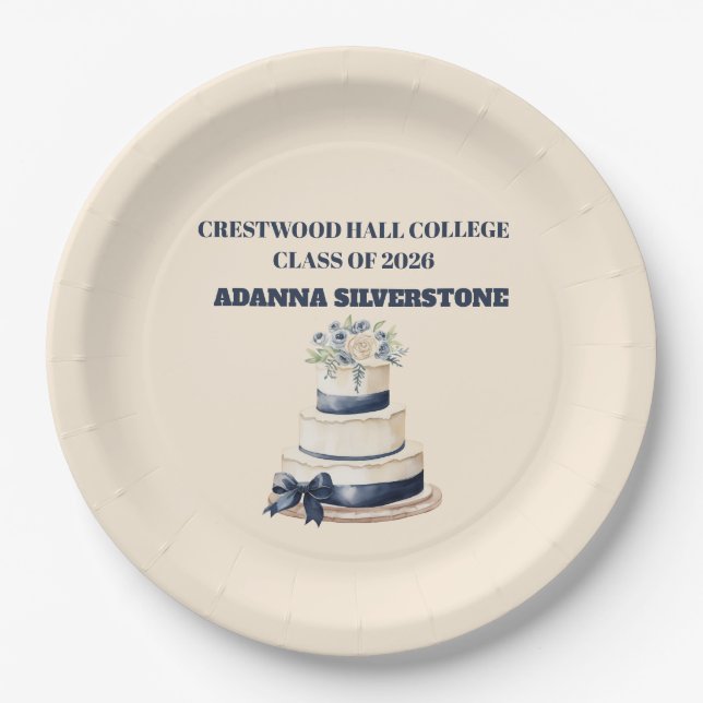Paper Plate-Editable Graduation Party Plates (Front)