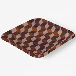 Paper Plate - Faux inlaid wood