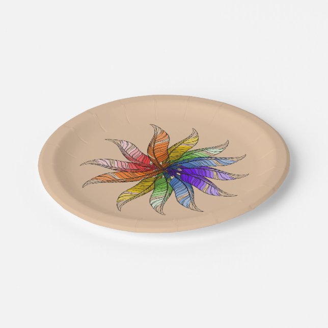 Paper Plate - Feather Color Wheel (Angled)