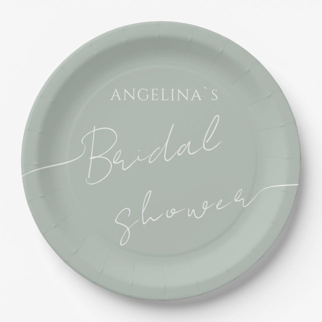 Paper Plate for a bridal shower. (Front)