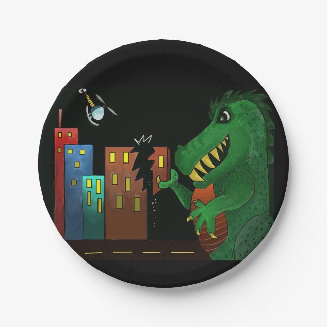Paper Plate. Godzilla Plates (Front)