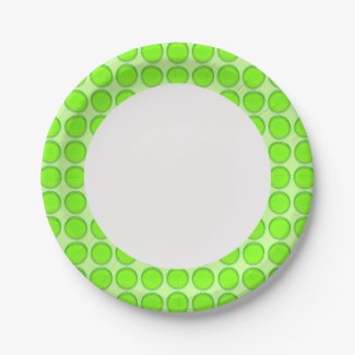 Paper Plate - Green Dots on Rim
