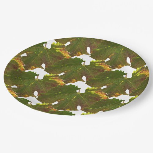 Paper Plate _ Green Grape Leaf Mosaic