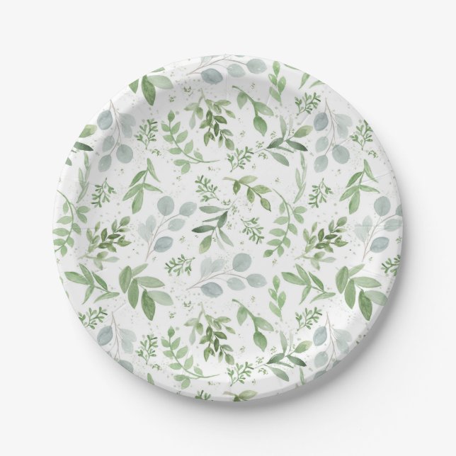 Paper Plate - greenery 7 or 9 inch (Front)