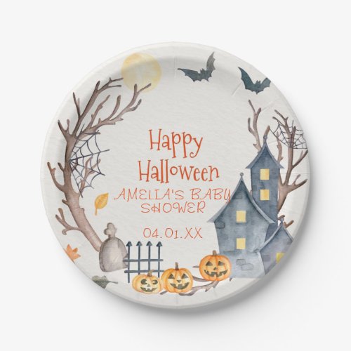 paper plate happy halloween 