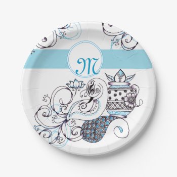 Paper Plate Henna Light Blue by hennabyjessica at Zazzle