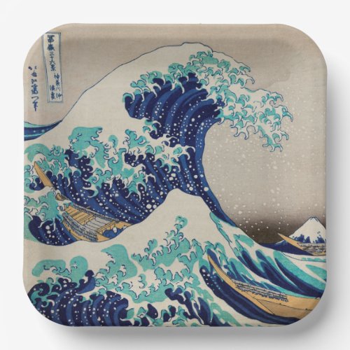 PAPER PLATE  HOKUSAI  THE WAVE 