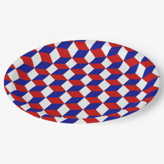 Paper Plate - Illusion in red, white, and blue