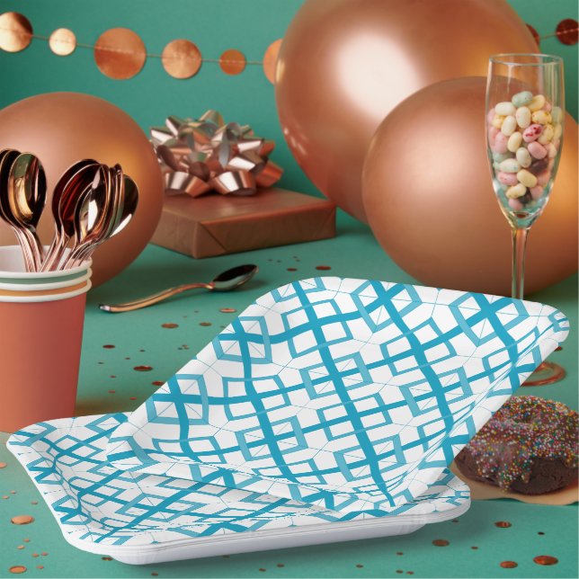 Paper Plate - Intersecting Squares (Multi)