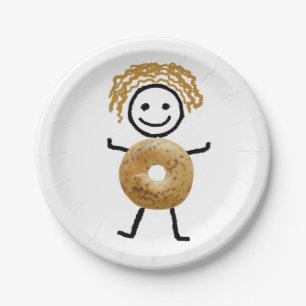 Paper Plate, Jewish Decoration, Bagel Kid Paper Plates