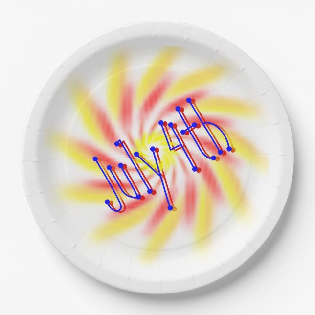 Paper Plate -  July 4th Fireworks (Front)