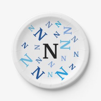 Paper Plate - Jumbled Letters in Blue
