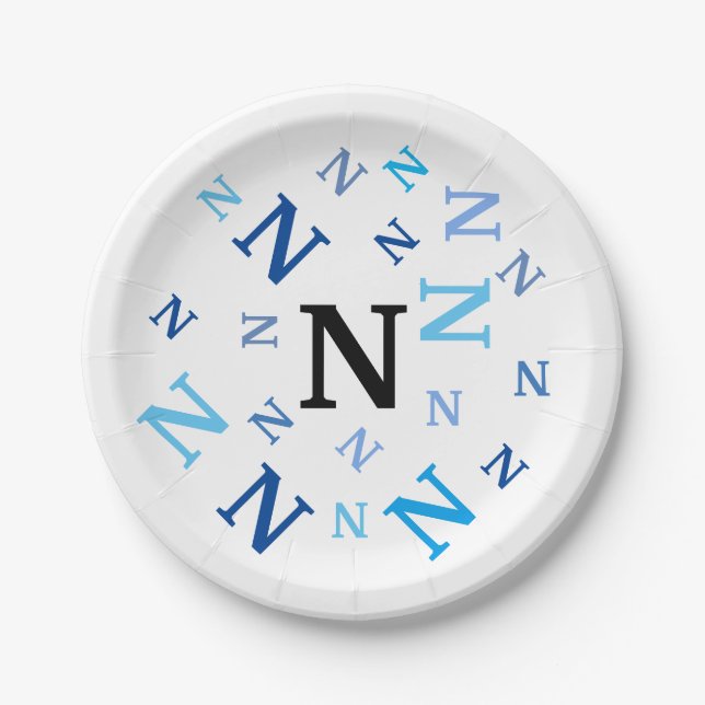 Paper Plate - Jumbled Letters in Blue (Front)