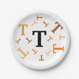 Paper Plate - Jumbled Letters in Orange and Brown