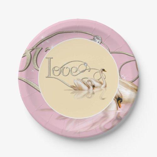 Paper Plate_Love Swans Paper Plates