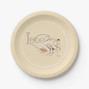 Paper Plate-Love Swans Paper Plates