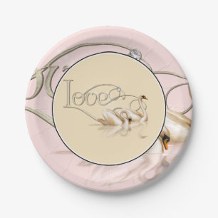 Paper Plate-Love Swans Paper Plates