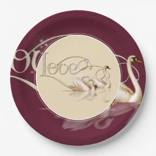 Paper Plate-Love Swans Plates