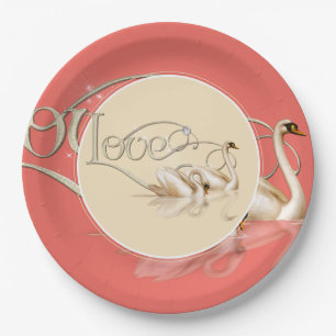 Paper Plate-Love Swans Plates