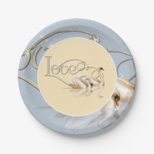 Paper Plate-Love Swans Plates