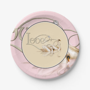 Paper Plate-Love Swans Plates