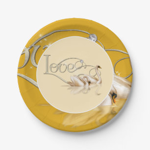 Paper Plate-Love Swans Plates