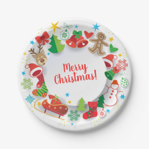 Paper Plate - Merry Christmas Happy New Year! XMAS