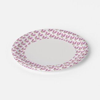 Paper Plate - Multiple Lilacs on Rim