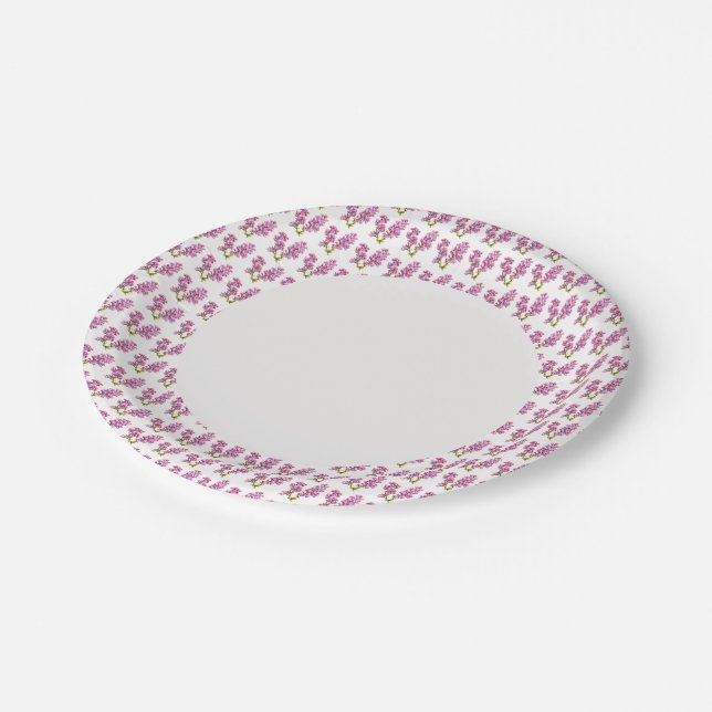 Paper Plate - Multiple Lilacs on Rim (Angled)
