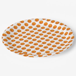 Paper Plate - Orange Calendula in Rows