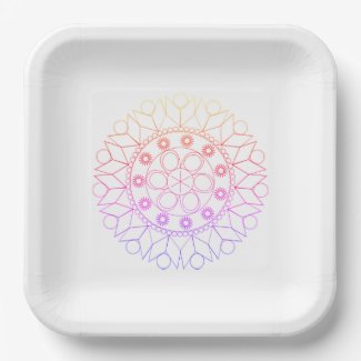 Paper Plate - Pastel Colored Mandala Pattern