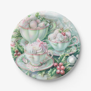 Paper Plate-Pink Victorian Christmas Plates