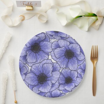 Paper Plate Purple Anemones Wildflower G602 by Medusa81 at Zazzle