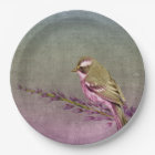 Paper plate purple pretty song bird