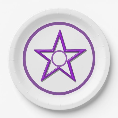Paper Plate _ Purple Star and Circles