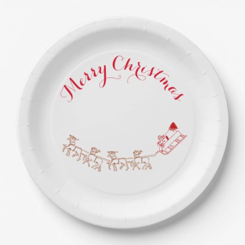 Paper Plate _ Santa and Deer Greetings