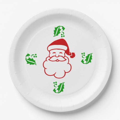 Paper Plate _ Santa and Holly