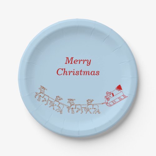 Paper Plate _ Santa and Sleigh