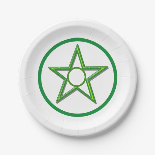 Paper Plate _ Star and Circles in Green