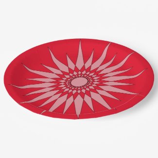 Paper Plate - Star Pattern in Red