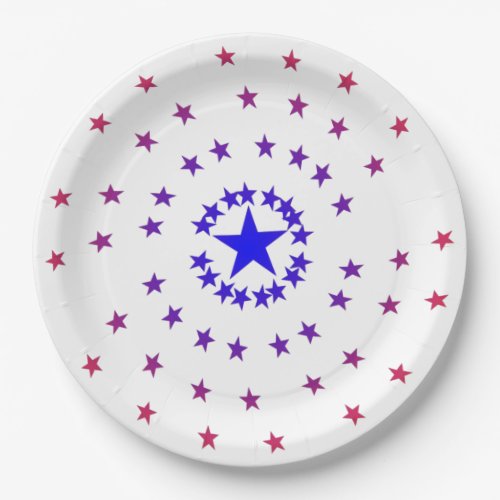 Paper Plate _ Stars in Red and Blue