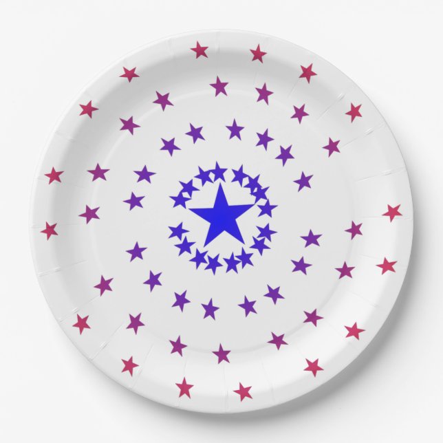 Paper Plate - Stars in Red and Blue (Front)