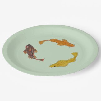 Paper Plate – Three Swimming Koi