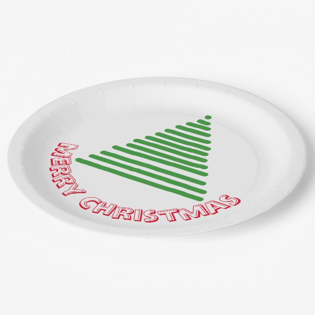 Paper Plate - Tree and Merry Christmas (Angled)