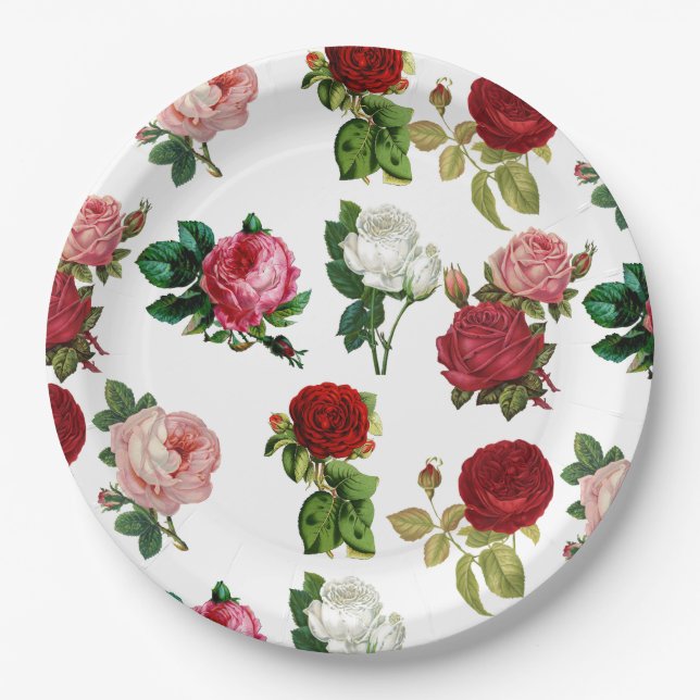 PAPER PLATE  : VINTAGE ROSES (Front)