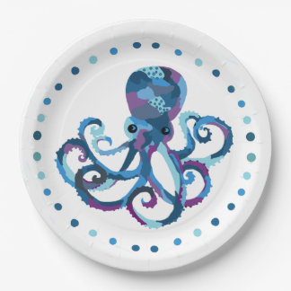 Paper Plate Watercolor Octopus with Border