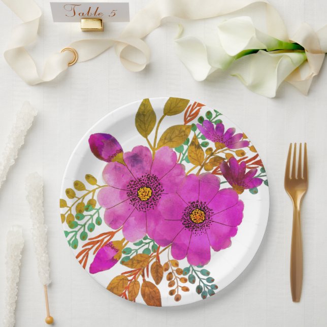 Paper Plate wedding/shower floral (Wedding)