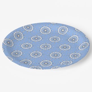 Paper Plate - White Ship Wheels