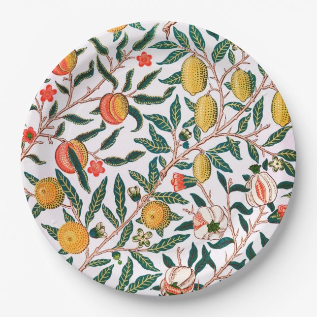 PAPER PLATE : WILLIAM MORRIS : POMEGRANATES (Front)